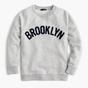 J. Crew Gray Sweatshirt with Black Brooklyn Text